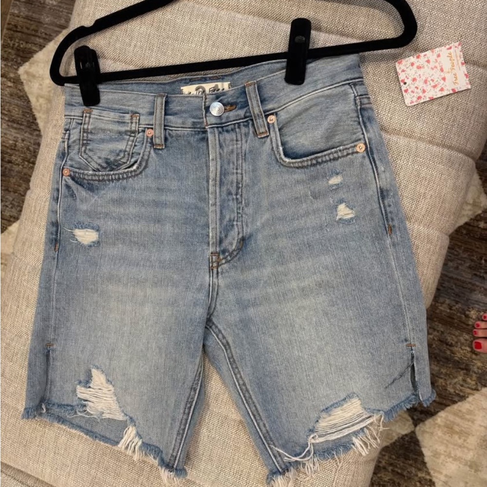 Free People Light Blue Jean Shorts